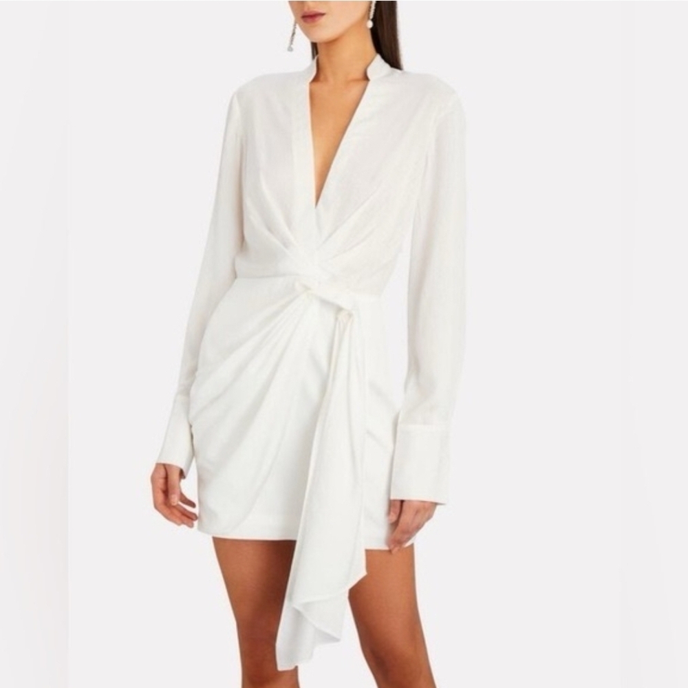 New Significant Other Harper Wrap Dress Mini Long Sleeve Ivory White Size 2